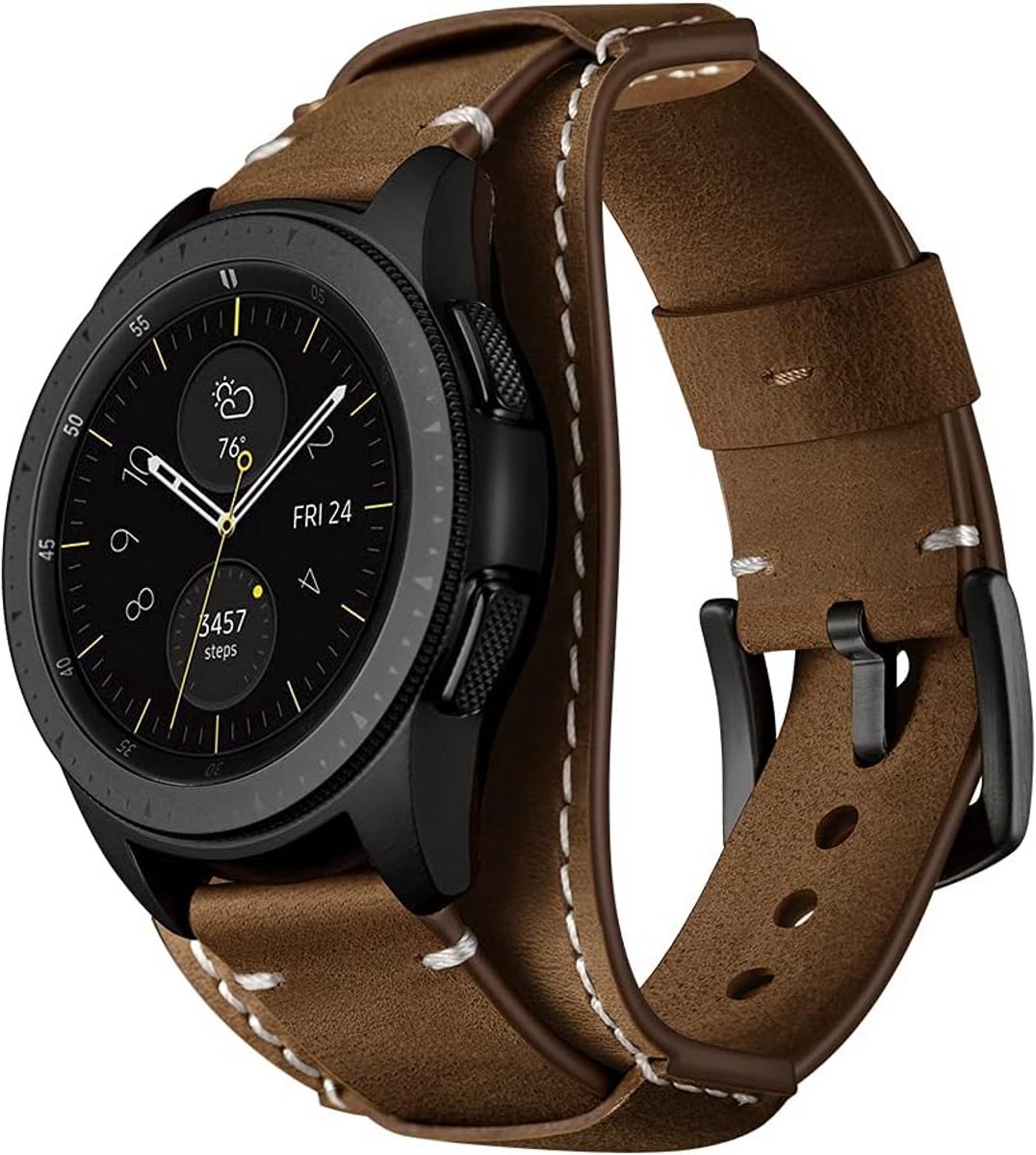 Leren Horlogeband 20mm voor Galaxy Watch 4/3/Active - Premium Design