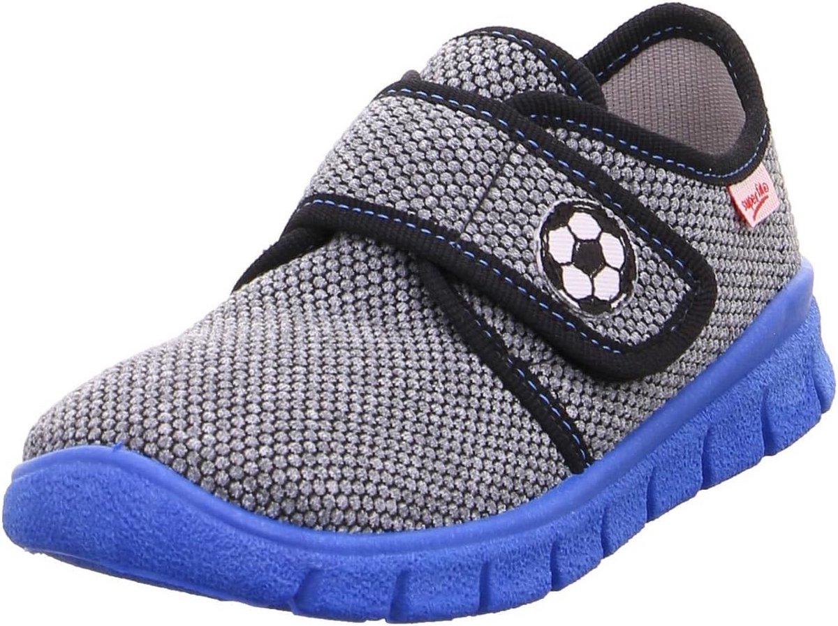 Comfortabele Jongens Pantoffel met Klittenband en Voetbaldetail