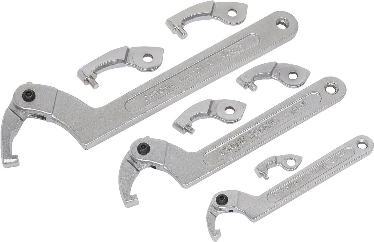 Verstelbare C-sleutel en Hook & Pin Wrench Set met 11 Delen