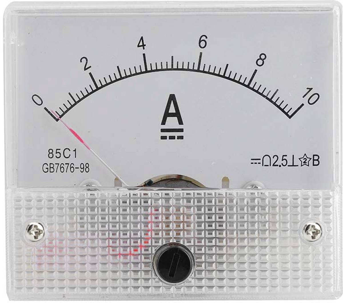 Analoge Amperemeter en Voltmeter voor DC Stroommeting 0-10A