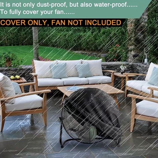 Waterdichte Ventilatorhoes voor 60cm Vloerventilator - Stof- en Weerbestendige Beschermhoes 61x61cm — afbeelding 2