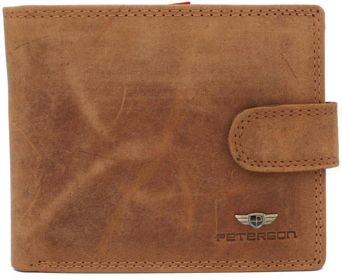 Peterson - Horizontale Portemonnee - RFID Protect - Nubuckleer