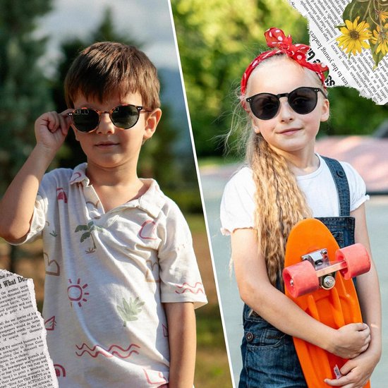Kinders Zonnebril Rond Gepolariseerd UV400 Bescherming Jongens en Meisjes 8-18 Jaar — afbeelding 2