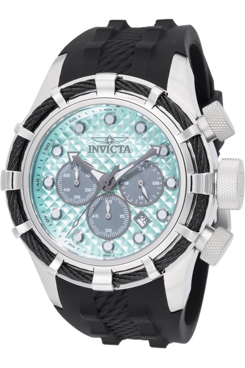 Invicta Bolt 49164 Heren Horloge - Waterdicht - Analoog - Quartz Uurwerk - Roestvrij Staal met Blauwe Wijzerplaat - 50mm