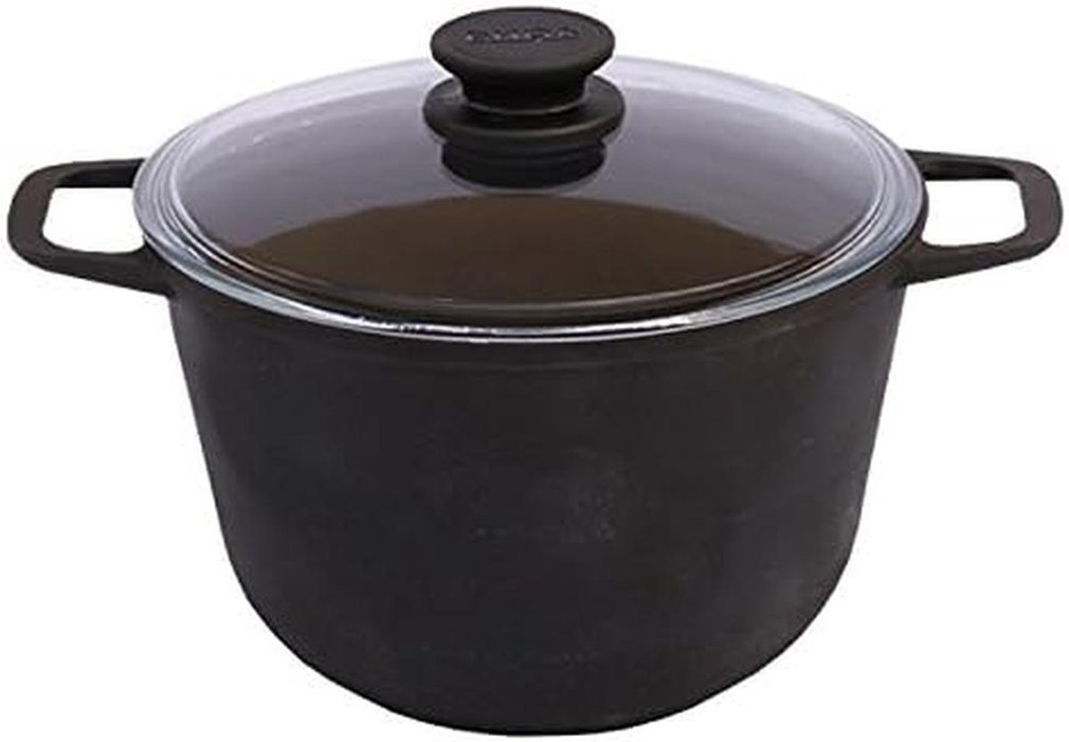 Gietijzeren Kookpan 3 Liter met Glazen Deksel Ø 20 cm