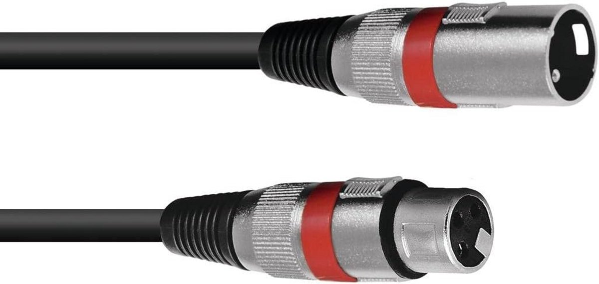 XLR Kabel 3-Polig 3 Meter Zwart Rood Professionele Audio Kabel
