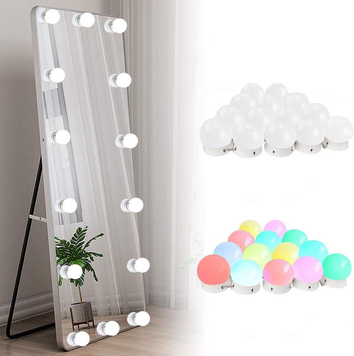 Verstelbare RGB LED Make-up Spiegel Verlichting met 14 Lampen