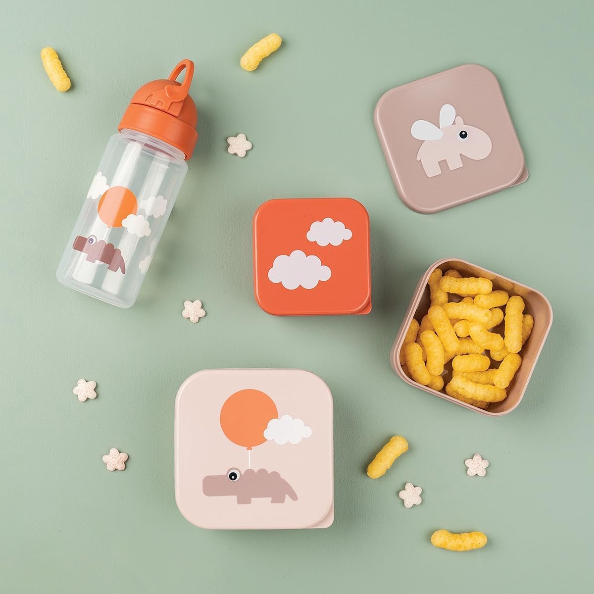 Set van 3 Snackdozen Happy Clouds Roze voor Kinderen