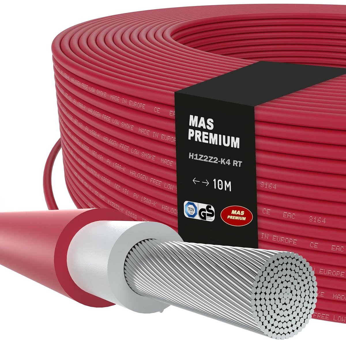 UV-bestendige Zonne-energie Kabel H1Z2Z2-K 4 mm² voor Fotovoltaïsche Installaties
