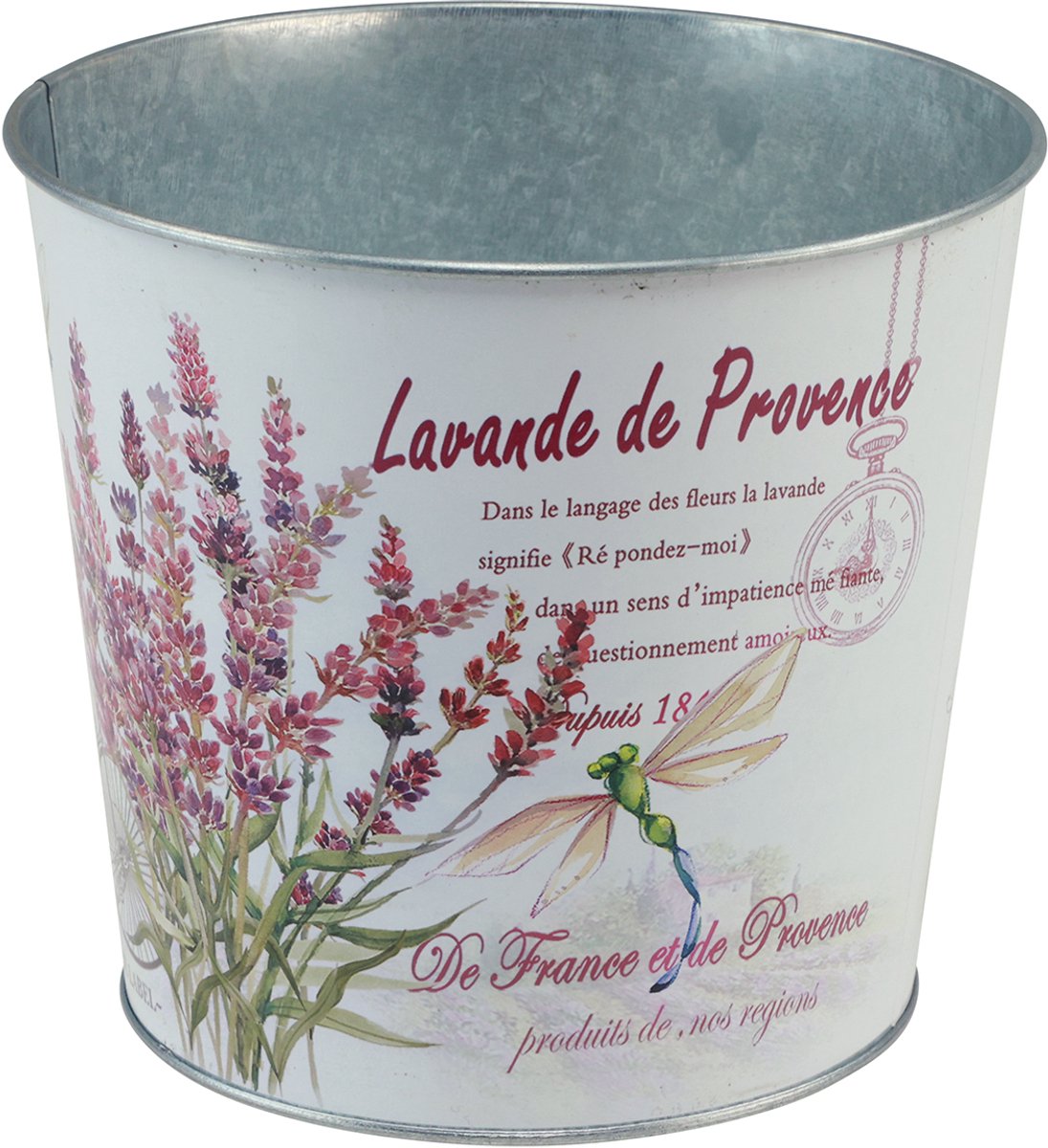 Metalen plantenbak, bloempot, lavendel, Ø24cm H21cm
