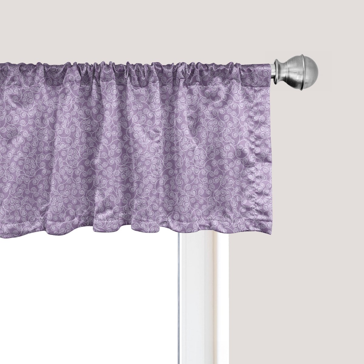 ABAKUHAUS Bloemenpatroon voor het raam, gordijnvalletje voor keuken en slaapkamer met tunnelzoom, 137 cm x 30 cm, mauvekleurig