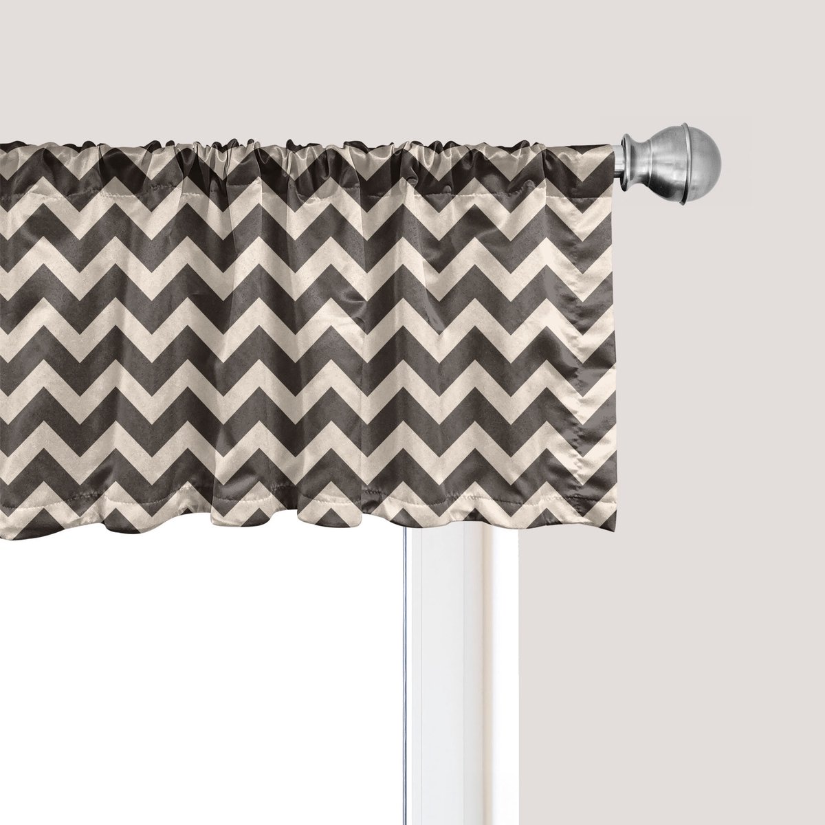 ABAKUHAUS Hoekgordijnvalletje, Gordijnvalletje voor keuken en slaapkamer met tunnelzoom, 137 cm x 45 cm, Donker taupe champagne