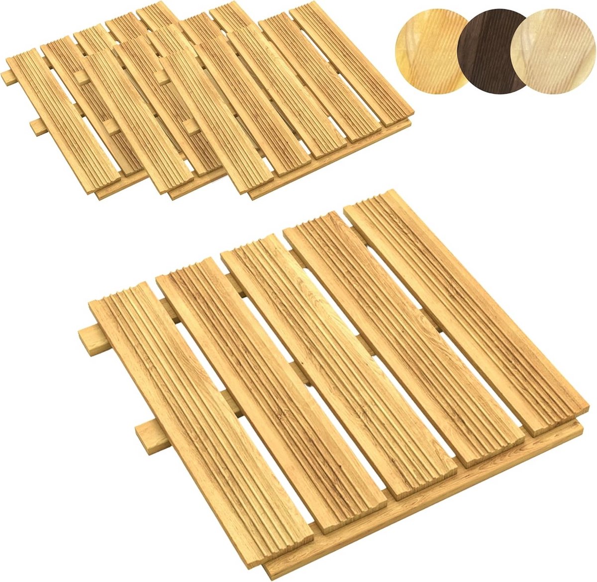 Houten Terrastegels Lariks Hout 50x50 cm Geïmpregneerd voor Balkon en Tuin