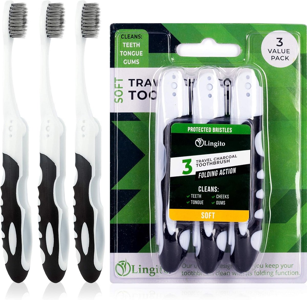 Opvouwbare Reistandenborstel Set (3 Stuks) - Inklapbaar en Compact