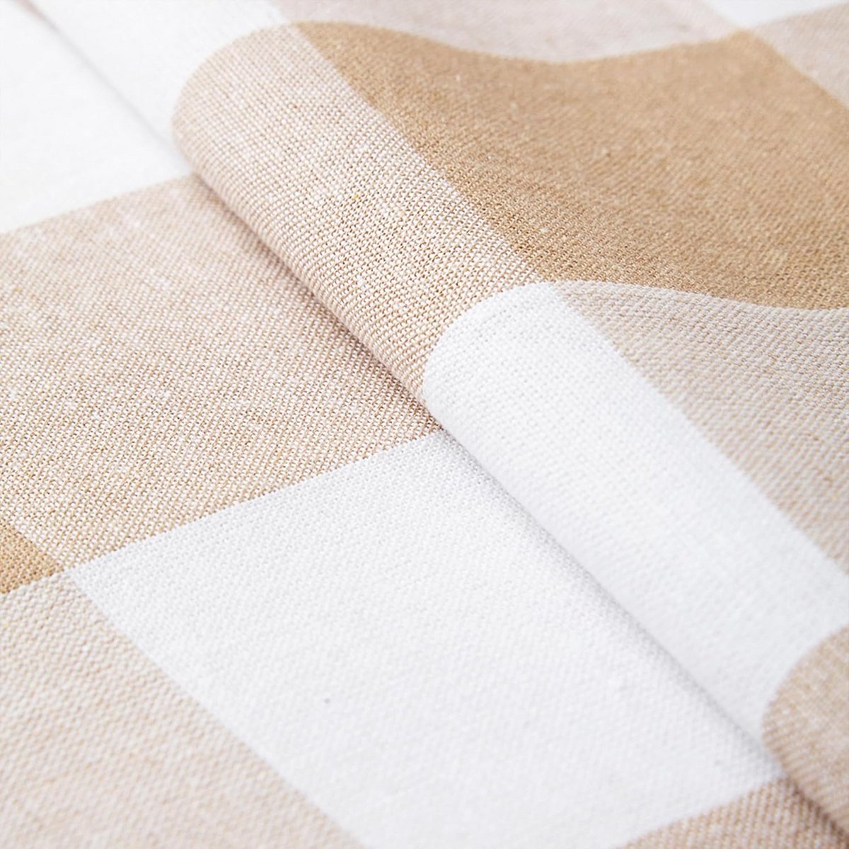 Katoenen Tafelloper Beige 32x230 cm Duurzaam en Machinewasbaar