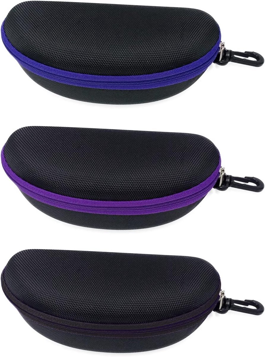 Set van 3 Stevige Zonnebril Etuis voor Heren en Dames - Reizen en Bescherming