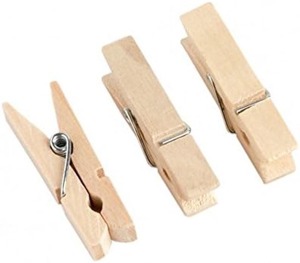 Set van 100 Kleine Houten Waslijnklemmen voor Knutselen en Decoratie