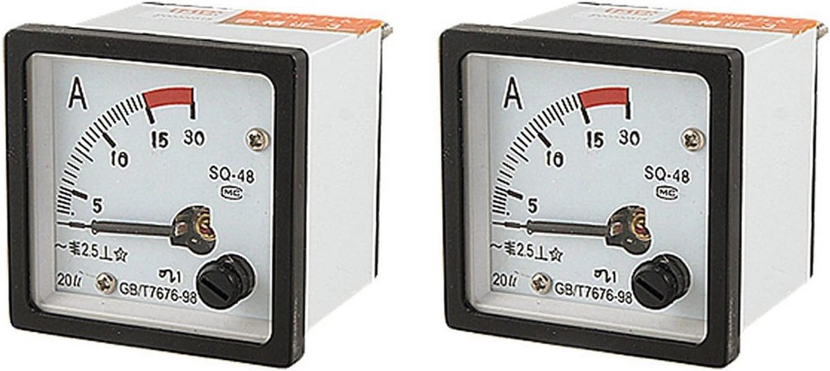 Analoge AC Stroompaneelmeter 0-15A Paneelmeter Set van 2