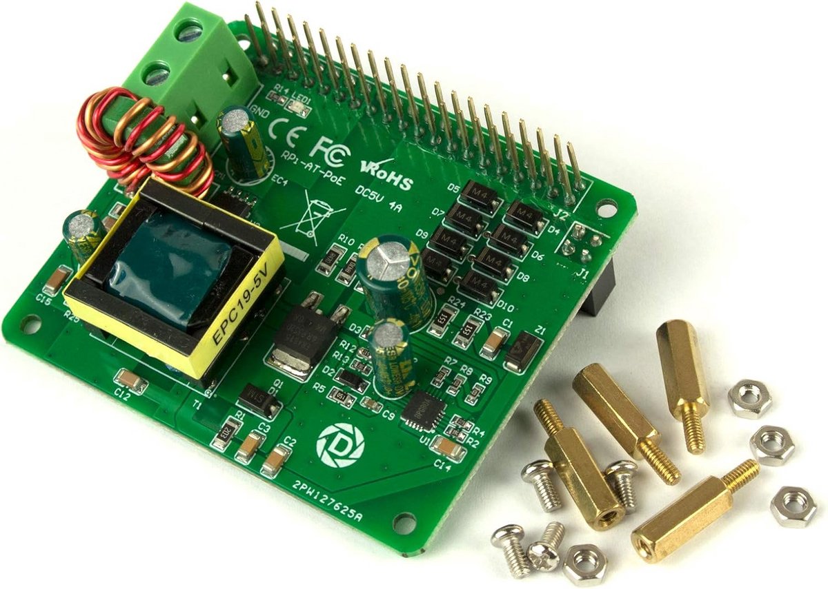 PoE+ HAT voor Raspberry Pi 4B 3B+ met 5V 4A Uitgang en 1.5KV Isolatie