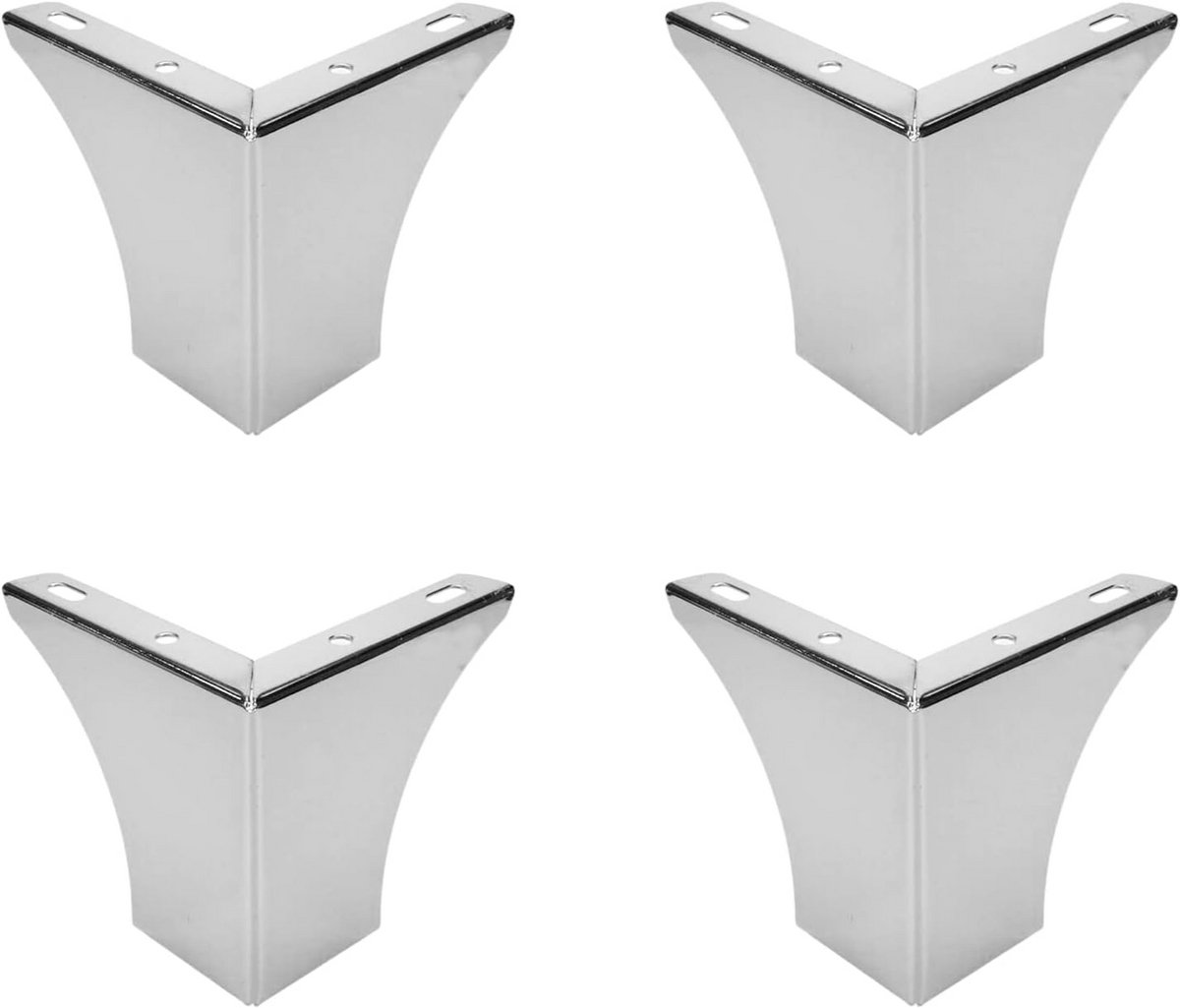 Set van 4 Zilveren Metalen Sofa Poten - 10 cm Hoogte Voor Kast en Bank