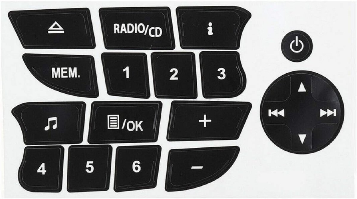 Reparatieset Sticker voor CD Radio Knoppen voor Renault Clio Megane 2009-2011