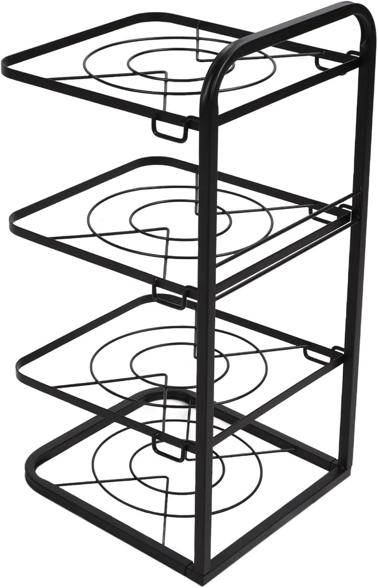 4-laags Panrenorganizer voor Keukenopslag - Potten en Pannen Organizer met Dekselhouder