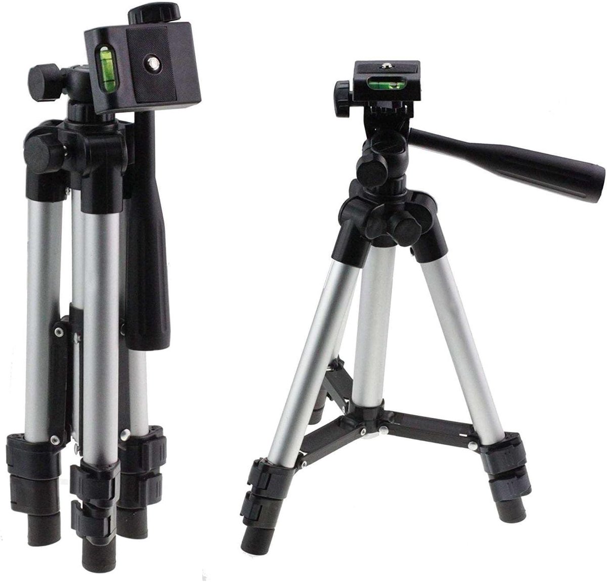 Aluminium Statief - Camera Statief - Stabiele Foto's - Lichtgewicht Materiaal - Opvouwbaar Ontwerp - Zilver