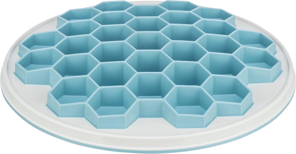 Voerbak - Langzame eter - Honden voeren - Antislip bodem - 30 cm diameter - Grijs blauw