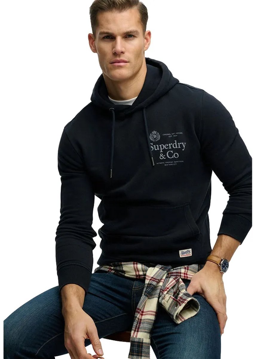 Superdry Trui 1954 Company Relaxed Hood M2014538a 24s Dark Mannen Blauw