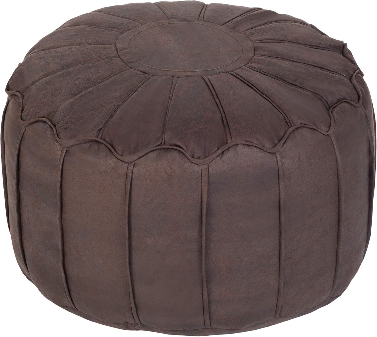 Zitzak Voetkrukje - Poef Hocker - Voeten Rusten - Marokkaanse Stijl - 48 X 28cm - Chocoladebruin