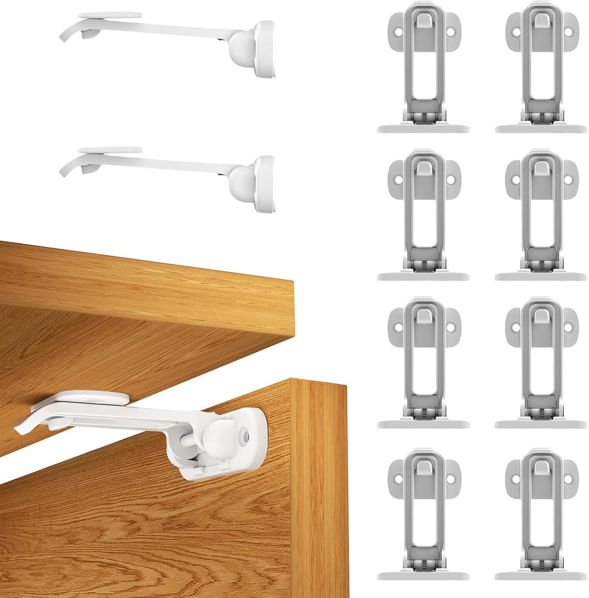 Veilige Kindersluiting voor Kasten en Lades - Eenvoudige Installatie, Onopvallend Design, Ideaal voor Baby's en Peuters