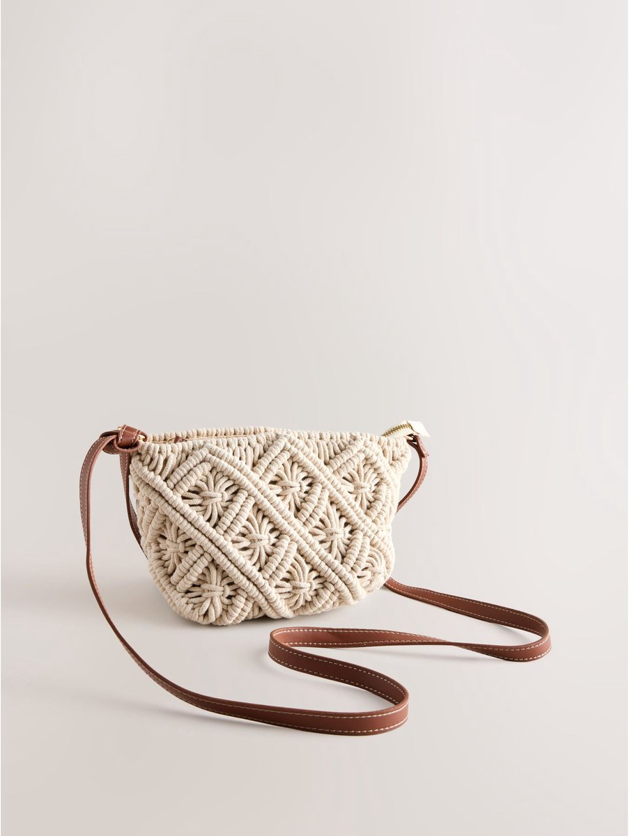 Next - Dames - Macramé crossbodytas - Crème