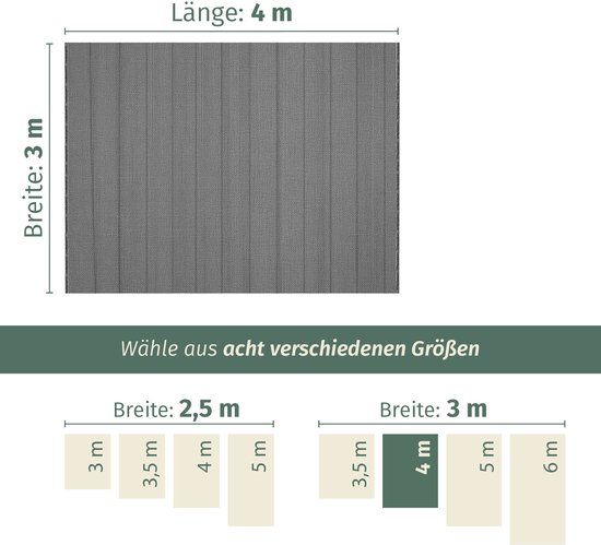 Vorzeltteppich donkergrijs 300x400 cm campingtapijt ademend waterafstotend — afbeelding 2