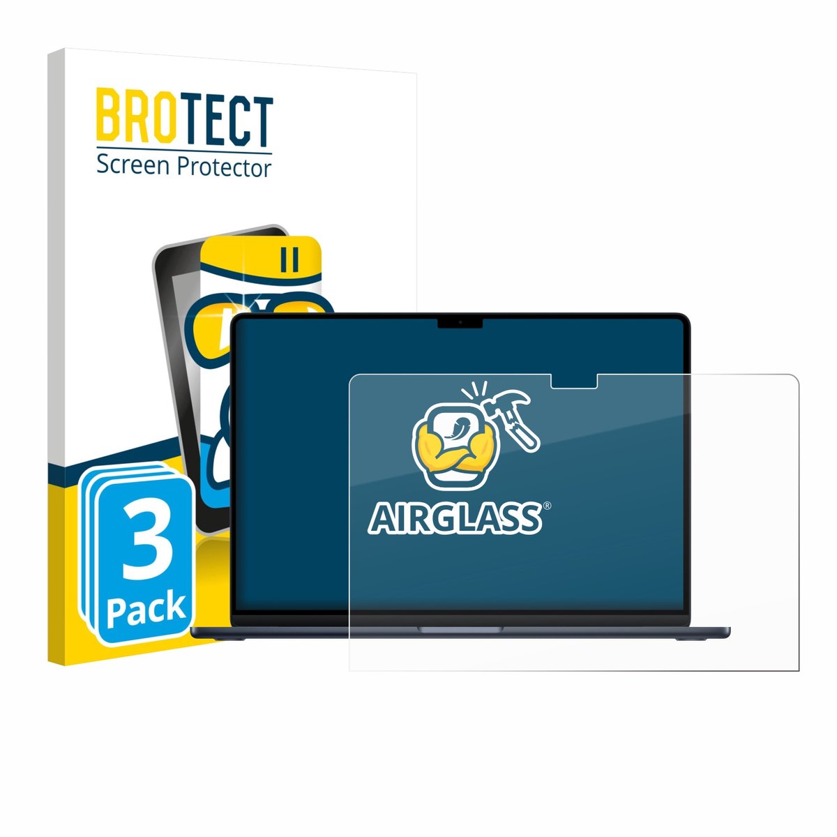 Screenprotector 3 Stuks voor Apple MacBook Air 15" M5 2026 Beschermglas transparant