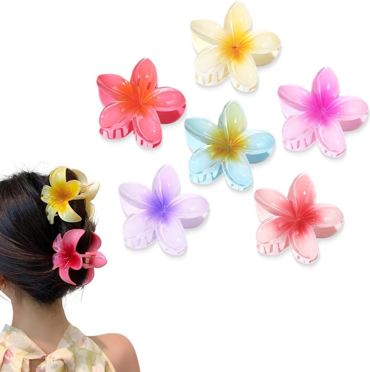 Haarspelden met bloemen - Bloem clips - Dagelijks gebruik - Antislip ontwerp - 6 stuks - Divers