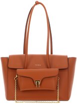 COCCINELLE Leren shopper schoudertas Double Beat Grained Leather Handbag Crab Lichtbruin