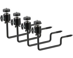 Camera Bevestiging - Wildcamera Houder - Buiten Observeren - 4 Delige Set - Mini Balhoofd - Zwart