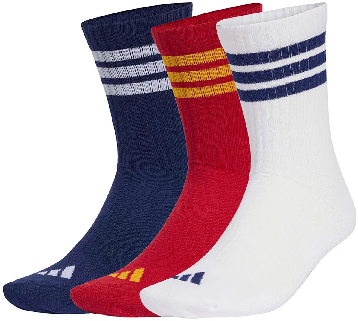 Adidas 3 Stripes Cushioned Sportswear Crewsokken 3 Eenheden Veelkleurig Blauw