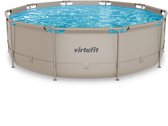 VirtuFit Rond Zwembad Ø366 x 100 cm - Opzetzwembad - Duurzaam & Veilig Stalen Frame - Beige