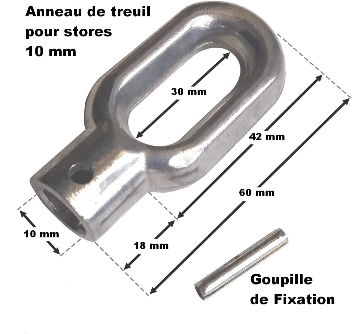 Lier Ring - Bevestigingsring - Luifel Bediening - Handmatige Lier - 10 mm - Zilver