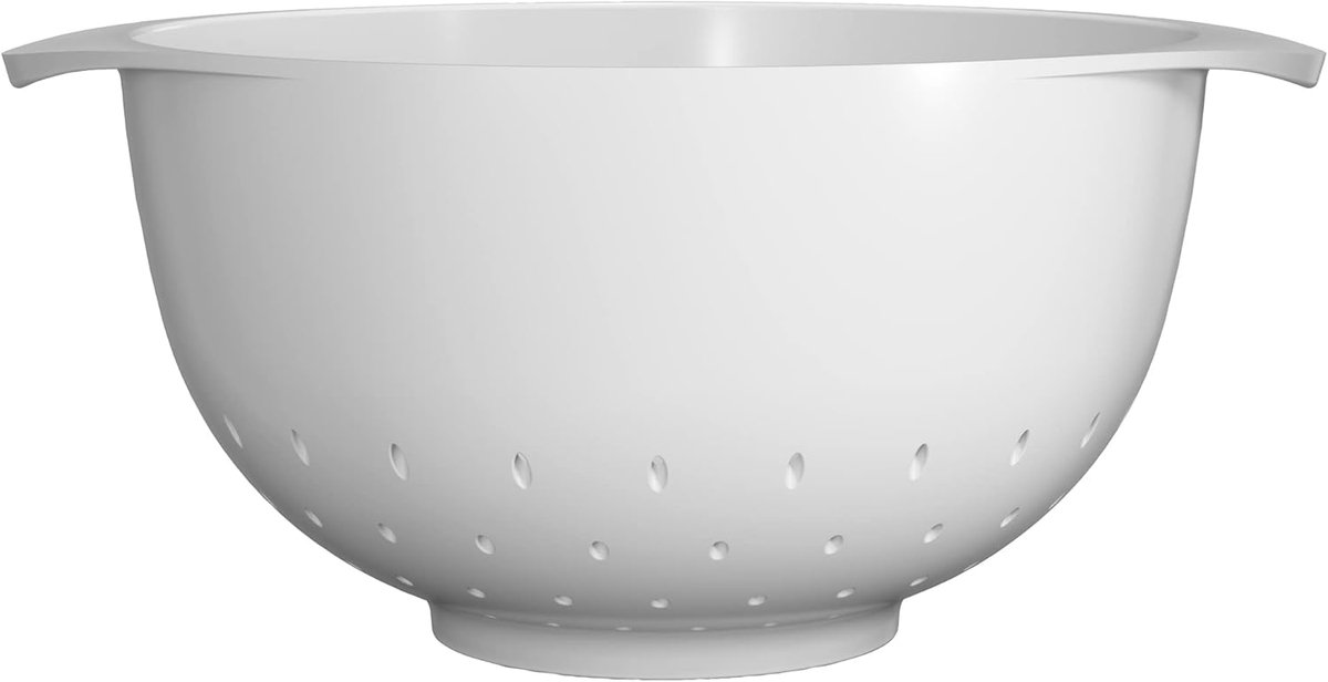 Grote Zeef - Mengkom met zeef - Keukenwerk - Duurzaam melamine - 3.5 liter inhoud - Wit