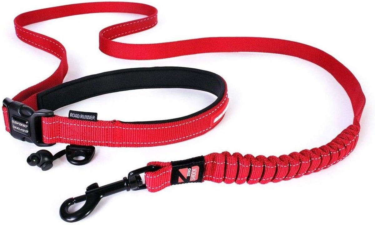 Hondenriem - Hondenlijn - Handsfree Wandelen - Verstelbare Lengte - 210 cm - Rood
