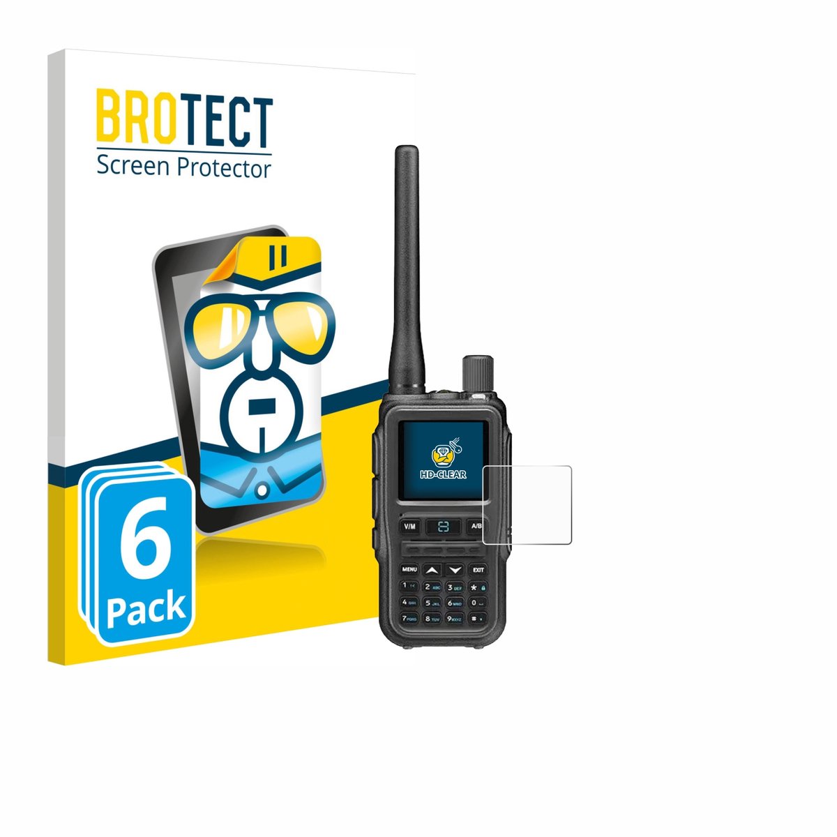 BROTECT - Screenprotector voor Baofeng UV5RMINI - Folie Beschermfolie transparant 6 Stuks