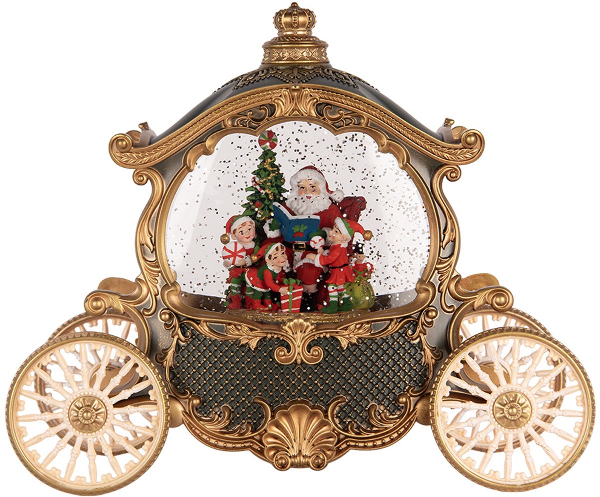 Kerstdecoratie met LED-verlichting en muziek 26x11x20 cm / 3xAA Groen Kunststof
