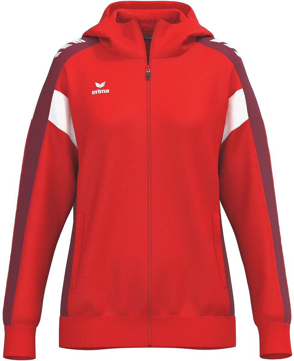 Erima Celebrate 125 Trainingsjack Met Capuchon Dames - Rood / New Bordeaux | Maat: 42