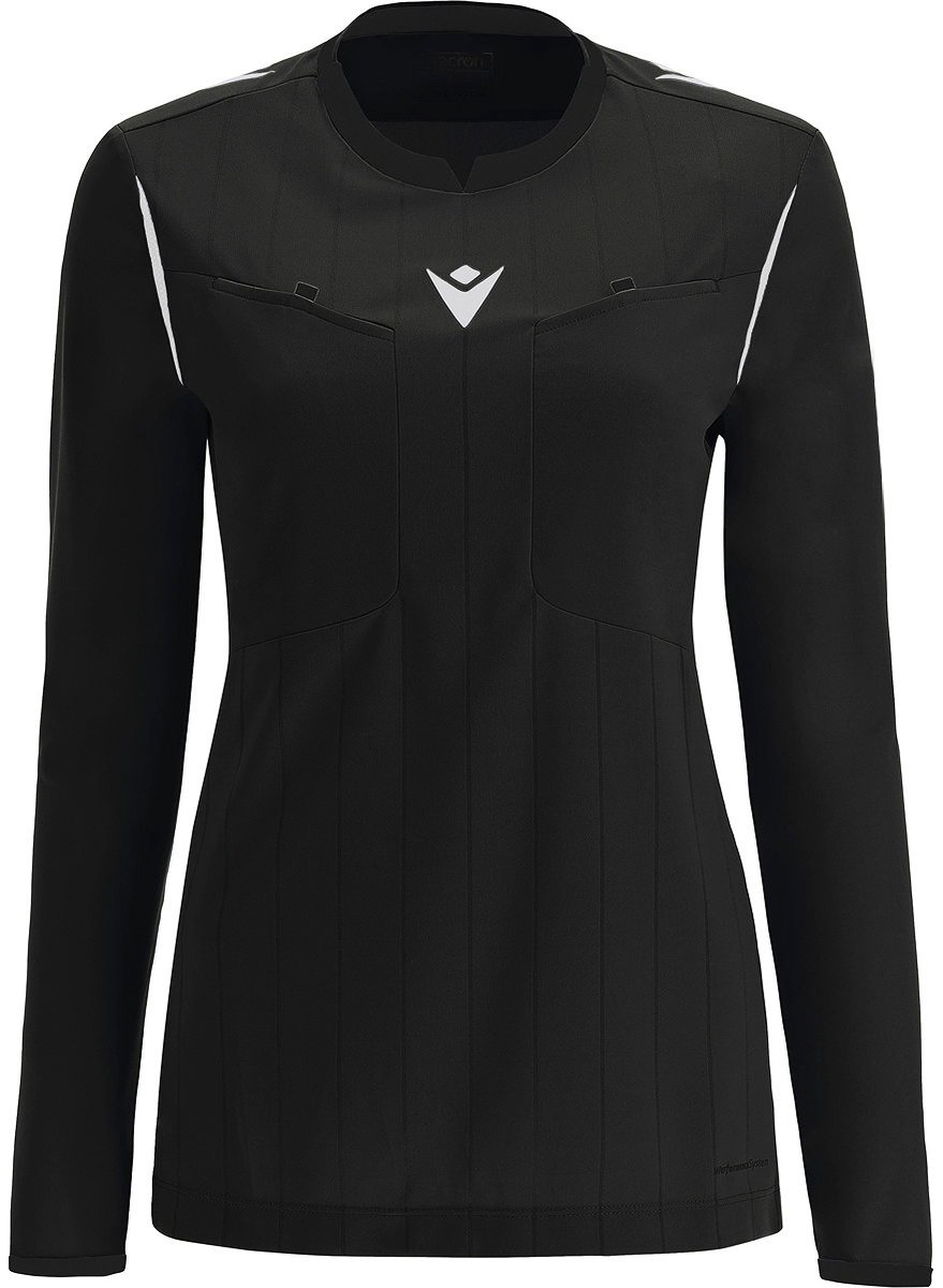 Macron Stephanie Scheidsrechtersshirt Lange Mouw Dames - Zwart / Wit | Maat: L