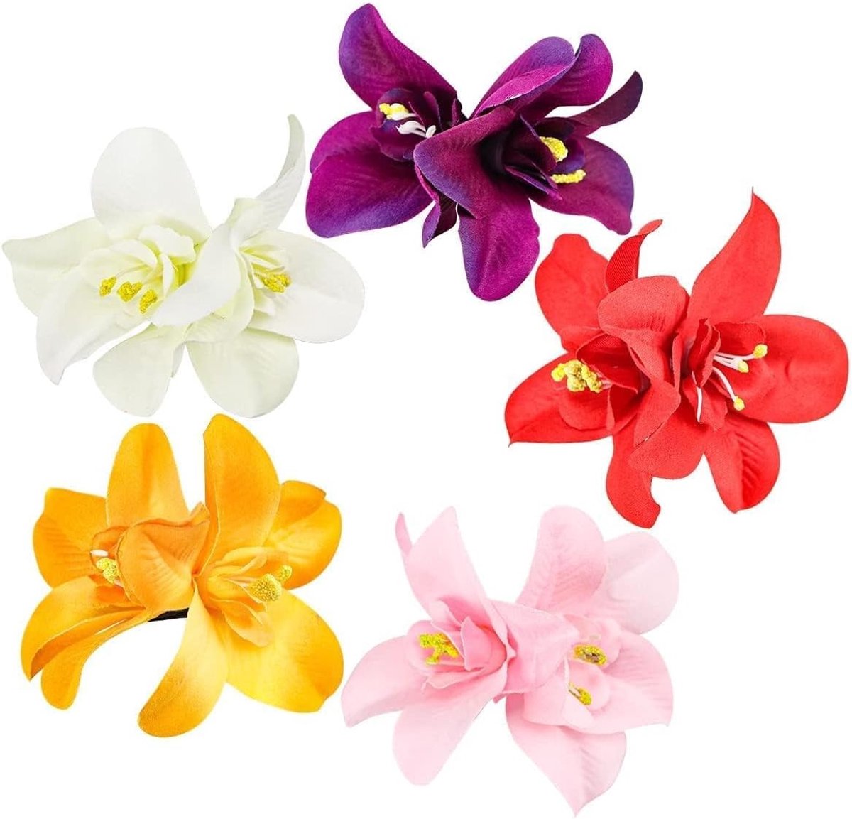 Haarklem Set - Bloem Clips - Feestelijk Haar - Natuurlijke Designs - 5 Stuks - Multicolor