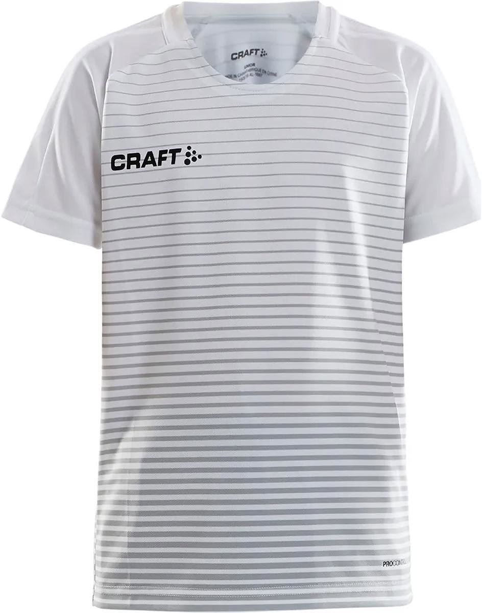 Craft Pro Control Stripe Shirt Korte Mouw Kinderen - Wit / Zilver | Maat: 158/164