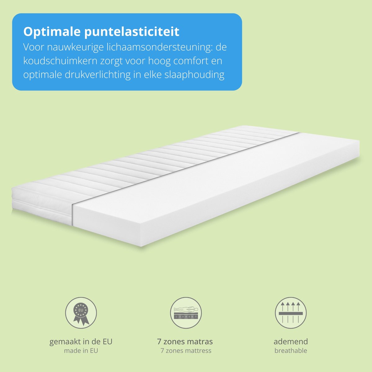 Bodyprotect Comfort Line - matras 160x200 cm koudschuim - hardheid H2 thumbnail 3