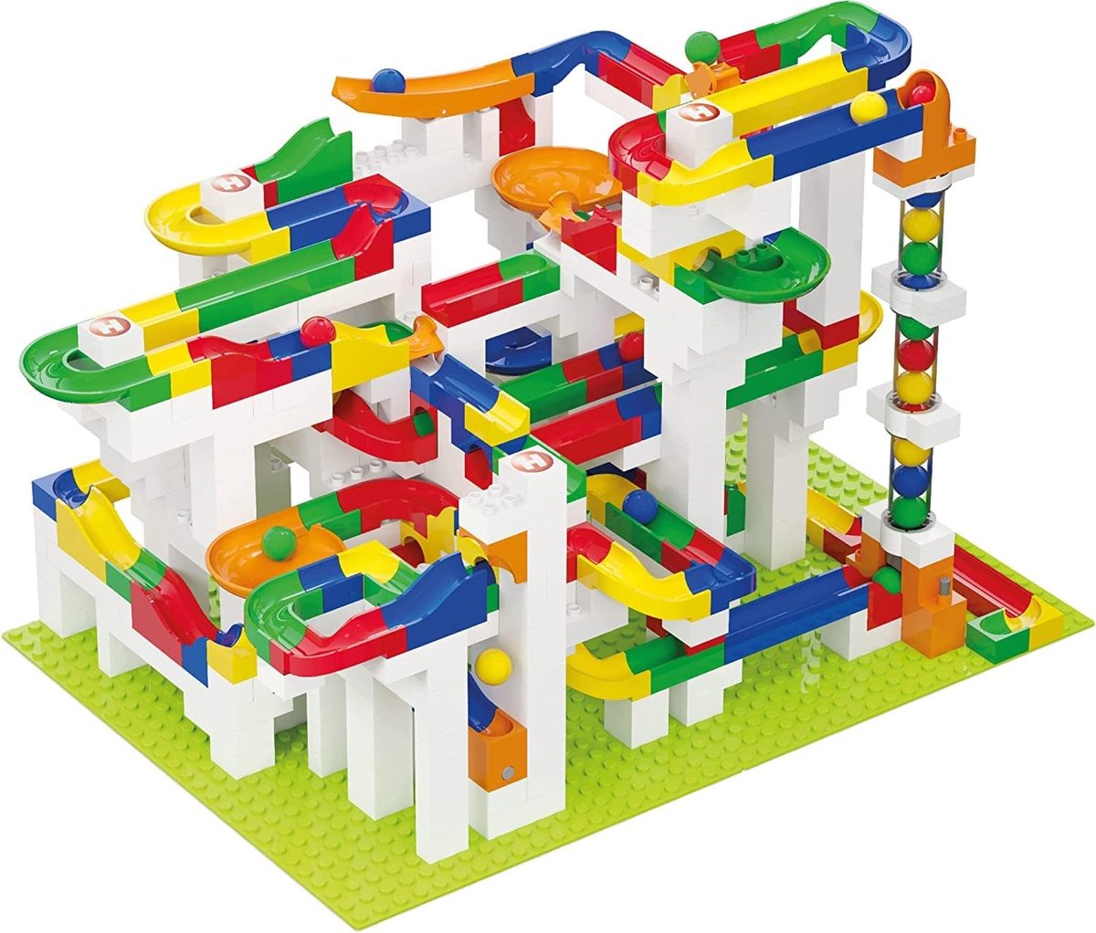 Knikkerbaan Bouwpakket - Mega Set - Spelenderwijs Leren - 100% Compatibel - 55.5 x 22.5 x 42.5 cm